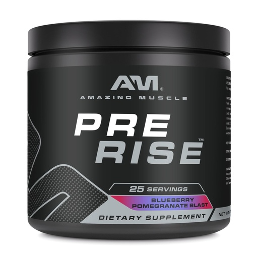 [BRSRAGL6CUCAGEY3] Amazing Muscle Pre Rise | Pre-Workout Powder Supplement with Caffeine & Beta-Alanine for Men & Women | 25 Servings (25 Servings, Blueberry Pomegranate Blast)