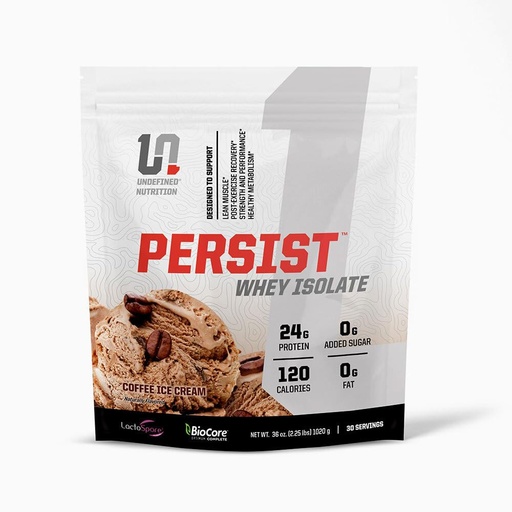 [BRSRA2QDBYGRUDIU] Undefined Nutrition Persist Whey Isolate by Brian Shaw - 24g Protein, 30 Servings – Supports Recovery, Strength & Performance - Gluten Free, Fast Absorbing (2.18lbs, Coffee Ice Cream)