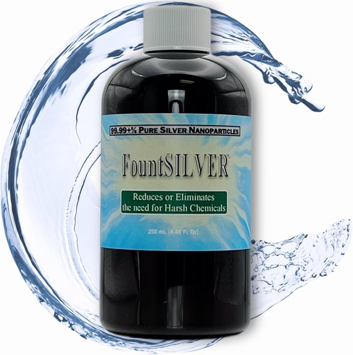 [BRSWIZQ4CF4AKYAV] FountSILVER Fountain Water Treatment - Concentrated True Colloidal Silver - 250 mL (8.45 Fl Oz) in Amber BPA-Free Bottle