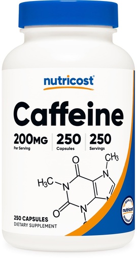 [BRSWKGICDN4RGALA] Nutricost Caffeine Pills, 200mg Per Serving (250 Caps)