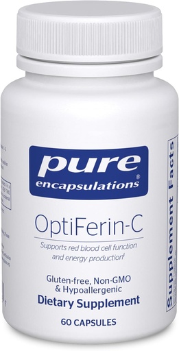 [BRSWYHQHCEARSCTV] Pure Encapsulations OptiFerin-C - for Red Blood Cells & Energy - Iron Absorptie Support - Energy Supplement* - Vitamine C Verrijkt - Glutenvrij & niet-GMO - 60 capsules