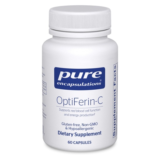 [BRSWYHQHCEARSCTV] Pure Encapsulations OptiFerin-C - for Red Blood Cells & Energy - Iron Absorption Support - Energy Supplement* - Vitamin C Enriched - Gluten Free & Non-GMO - 60 Capsules