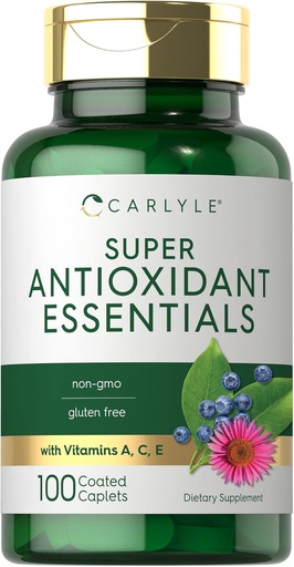 [BRSRMHAFDEHGC3DD] Carlyle Antiossidanti Supplemento | 100 Caplets | Nutritional Complex | Vitamina A, C, E | Non-GMO, Gluten Free Formula