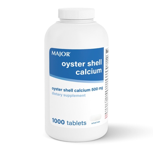 [BRSWIZY5BZ5REFA5] MAJOR Oyster Shell Calcium 500mg - Daily Dietary Supplement for Bone Health and Joint Support, Mineral Supplement for Men and Women, Gluten-Free - 1000 Tablets (1 Pack)