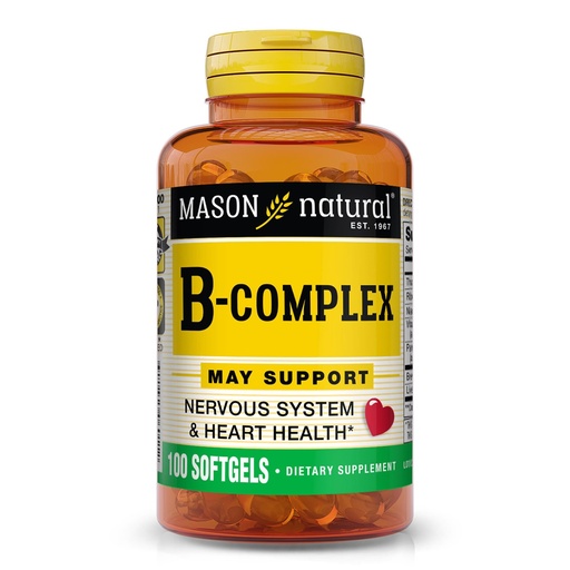 [BRSWIYA7CMGGY2DI] MASON NATURAL Vitamin B,Complex, 300,Day Supply, for Normal Nerve Support and Energy Metabolism, 100 Softgels (Pack of 3)