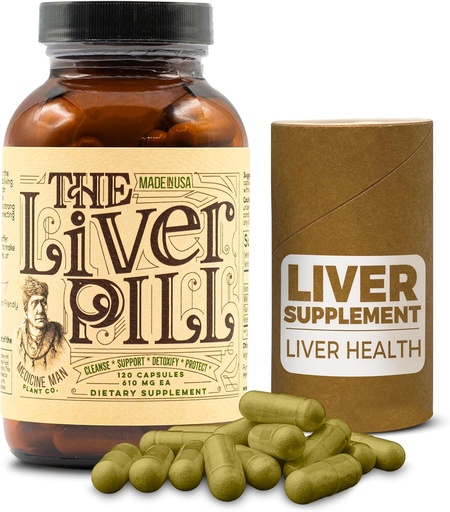 [BRSWY23QCQCR6YA7] The Liver Pill 120 Capsules - Herbal Liver Cleanse Detox & Repair Pills with Burdock Root, Milk Thistle, Rosemary, and Flax Seed - Non-GMO, Organic, and Natural Liver Detox Pills for Men and Women