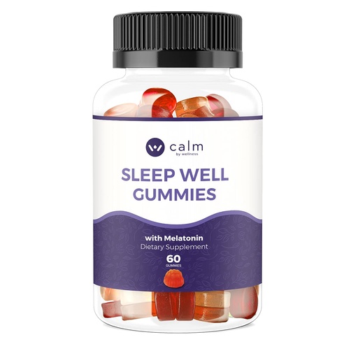 [BRSW2ZQKBEFRU2Q2] Calm by Wellness Sleep Well Gummies, Extra Strength Gummy with Melatonin, Natural Sleep Support Supplement, 30 Count