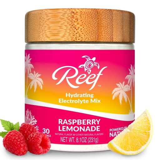 [BRSRAFD7BYPW2ALA] Hydrating Electrolyte Drink Mix | 5 Key Electrolytes + Vitamins | Coconut Water Powder, Pink Himalayan Salt & Real Fruit | Raspberry Lemonade | No Added Sugar | 30 Servings