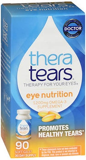 [BRSWKGQPBYDBQFIZ] TheraTears Eye Nutrition - 90 Easy to Swallow Capsules, Pack of 2