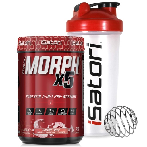 [BRSWYEIQO4IAEF3K] iSatori Morph Xtreme Intense Pre Workout - Bombsicle (20 Servings) Classic Blender Bottle (Clear Bottle with Red Top)