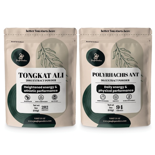 [BRSROZL5DN7GM3AZ] Jungle Powders Tongkat Ali for Men 200:1 Extract 282 Servings, Black Ant Powder 30:1 94 Servings 5oz of Filler Free Longjack Root & Black Ant Supplement Traditional Mens Health Support for Drive