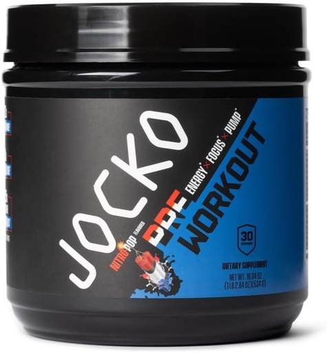 [BRSROFIPAAMAY3TB] Men & Qadınlar üçün Jocko Fuel Pre Workout - Beta Alanine + L-Citrulline, Support Muscle Pump, Energy, & Recovery, Caffeine Nitro Pop 200mg, 30 1.31lbs (594 G)