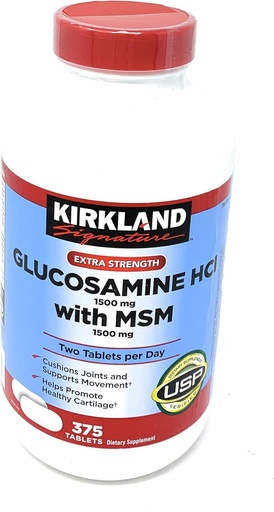 [BRSWKZQDCAOACHLG] Kirkland Signature Glucosamine with MSM, 375 Tablets (3 Pack)