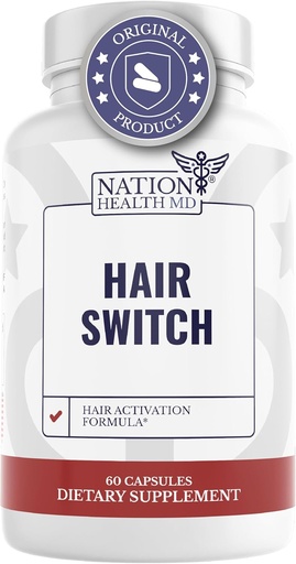[BRSRA233BFYAIAL3] Hair Switch - Supplements for Hair and Scalp - Biotin, Zinc, Selenium, and More - Hair Activation Formula for Men and Women, 1 Bottle
