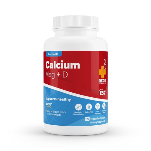 [BRSWIYD7OQNBKDTM] Redd Remedies, Calcium Mag + D, Vitamin D3 and Calcium for Strong Bone Support, 120 Vegetarian Capsules