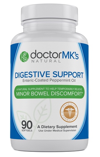 [BRSWKGDRCAFWMF36] IBS Relief Supplement by Doctor MK's®, 90 Capsules of Enteric Coated Peppermint Oil, Irritable Bowel Syndrome, Digestive Support Formula