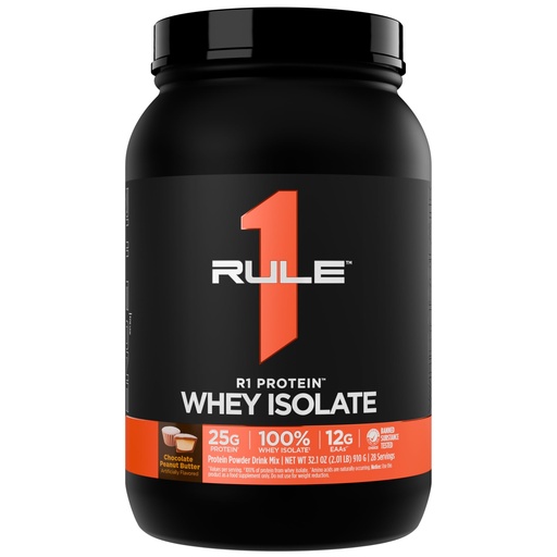 [BRSW2A37BB5WCF3D] Rule 1 Proteins R1 Protein Whey Isolate, Chocolate Peanut Butter, 2 Pounds | 25g Protein & 6g BCAA Exclusively from Whey Isolates and Hydrolysate isolates for Workout Recovery and anytime use