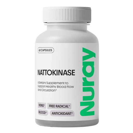 [BRSRAFA6DIMQ2ETP] Nuray Nattokinase 150 mg, 20,000 FU per Serving – Supports Healthy Circulation and Vascular Function, 60 Vegetarian Capsules
