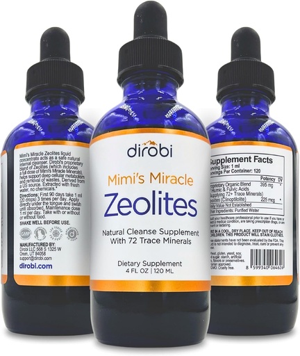 [BRSRA2T2PMPAKF3L] Zéolites miracles de Mimi: Détox métal lourd supplément zéolite gouttes avec 70 minéraux traces pour les adultes et les enfants - soutient la restauration cellulaire, immunitaire et la santé du piège digestif (4 oz bouteille, 60 jours d'approvisionnement)