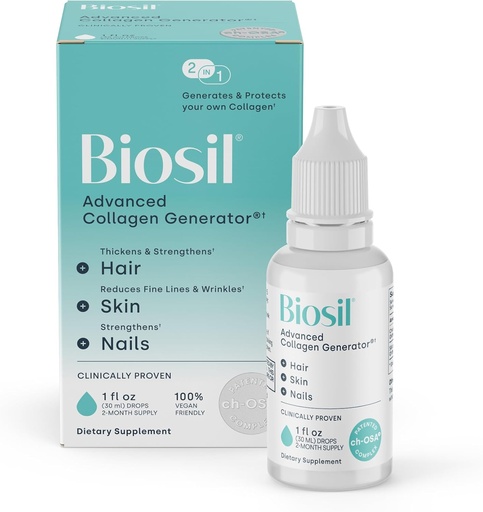 [BRSRMFTQOAGWO2TF] Biosil Collagen Booster doplnok - 1 fl oz kvapky - Patentovaný ch-OSA Aktivátor pre pokožku, vlasy, nechty a kĺby - podporuje prírodnú výrobu - 60-Deň dodávky