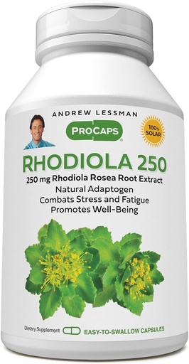 [BRSW2AIFPJ7GGFA4] ANDREW LESSMAN Rhodiola Rosea 250mg - 240 Kapseln - Standardisierte Extrakt. Natürliches Adaptogen. Bekämpft Stress und Fatigue. Fördert gesundes Wohlbefinden. Keine Zusatzstoffe. Kleine einfache Swallow Kapseln