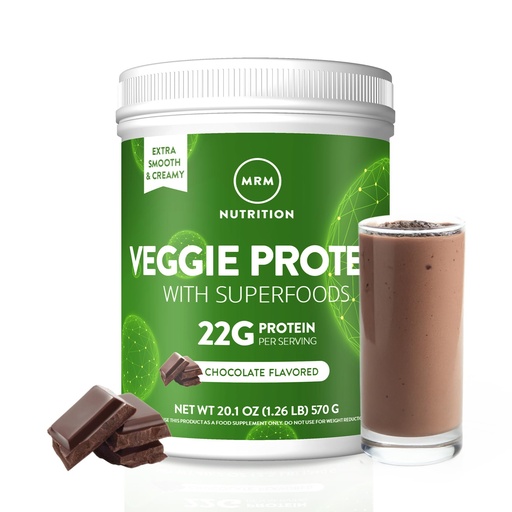 [BRSWIZ33BQDQYCDA] MRM Nutrition Veggie Protein with Superfoods - 22g of Protein - 15 Servings | Chocolate Flavored Protein Powder for Women & Men, Amino Acids & Digestive Enzymes, Vegan, Gluten & Dairy Free