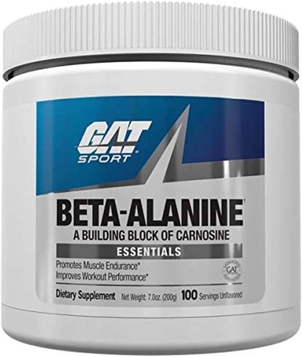 [BRSWKGAADICRUFTG] GAT SPORT Beeta Alanine Powder Maitsestamata, 200 Grams, Kestvus, Performance, Scoop Kaasas, 100 Servings