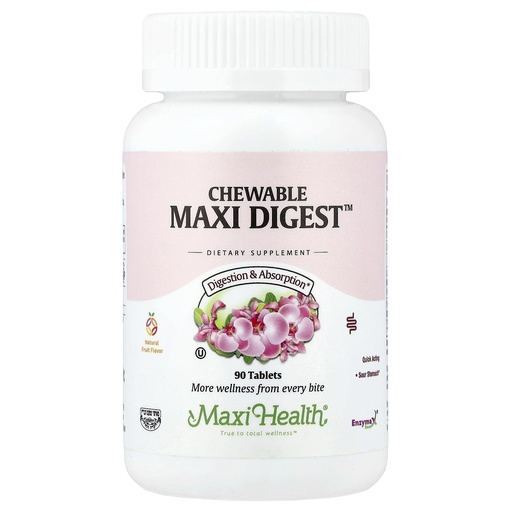 [BRSWIYT3PMDWYCLC] Maxi Health Chewable Digest - Natural Digestive Enzymes with Bromelain and Calcium- Quick-Acting - 90 Chewables - Kosher (MD) - Supports Healthy Digestion and Joint Comfort for Men & Women