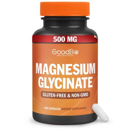 [BRSRAYAFCUJWKAI6] Magnesium Glycinate - High Absorption Magnesium Supplement 500mg Per Serving for Stress Relief, Sleep, Heart and Bone Health, Nerve Support - Non-GMO, Gluten-Free, Gentle on Stomach, 240 Capsules