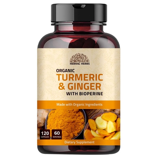 [BRSWYCQQC4IWCYLJ] Turmeric Ginger with Black Pepper & Ginger 1000 mg 120 Capsules | Turmeric and Ginger Supplement with 95% Curcuminoids | Extra Strength Supplement| Joint Support Supplement | Non-GMO - 120 Capsules