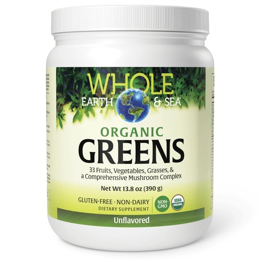 [BRSWGEAOAEOW2CLO] Whole Earth & Sea from Natural Factors, Organic Fermented Greens, Vegan Whole Food Supplement, Unflavored, 13.8 Oz