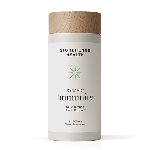 [BRSWYFIFOEHRGD32] Stonehenge Health Dynamic Immunity Daily Supplement 10-in-1 Immune Boosters Zinc, Elderberry, Echinacea, Vitamin C & Probiotic L. Acidophilus – Supports Immune System & Respiratory Health, 60 Capsules