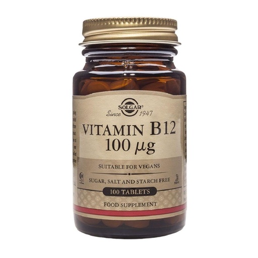 [BRSWIYTYO4GG2DQ5] Solgar Vitamin B12 100 mcg - 100 Tablets - Energy Metabolism & Nervous System Support - Non-GMO, Vegan, Gluten & Dairy Free, Kosher, Halal - 100 Servings