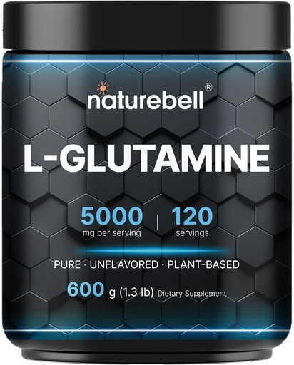 [BRSRM2YBCUFQK3LL] NatureBell L-Glutamine Powder Gut Health | 600 Grams, 5000mg Zerbitzuko, % 100 Pure-Unflavored -Vegan Glutamine Powder Post Workout Recovery, Inmune Support -120