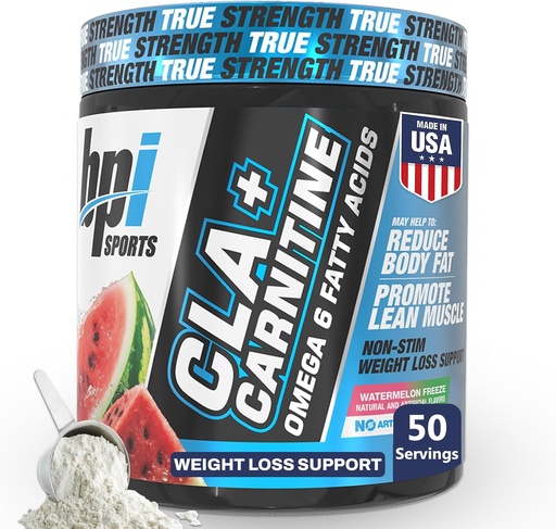 [BRSWECQRC4PQOFLB] BPI Sports CLA + Carnitin - CLA L Carnitin & Linolsyre - L Carnitin supplement til vægttab, Metabolisme & Lean Muscle - Koffein fri - Watermelon Fryse - 50 Servering - 12.34 oz