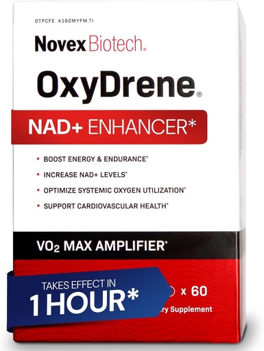 [BRSW2GAPDF5WCHI4] Novex Biotech Oxydren NAD + Enhancementer - naturlig kosttilskudd som fremmer metabolisme og kardiovaskulær støtte for menn og kvinner - (60 kapsler)