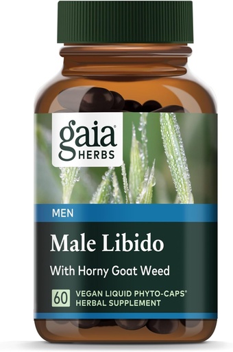 [BRSWIYL7C4ARUFA5] Gaia Herbs Male Libido - Suplemento Herbal con Saw Palmetto, Horny Goat Weed, Maca " Oats - Soporta resistencia, vitalidad " Saldo hormonal para hombres - 60 Vegan Liquid Phyto-Capsules (20-Day Supply)