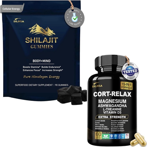[BRSRAHAQO55QOAY6] Shilajit Ashwagandha Gummies & Magnesium Calm Supplement Duo