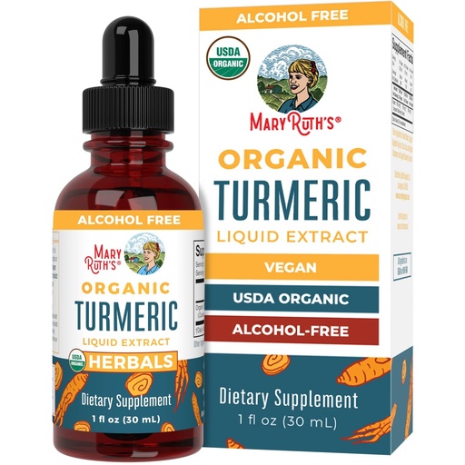 [BRSRMHTQCVYAO3D2] MARYRUTH'S Organics Organic Turmeric Liquid Extract | Sugar Free | USDA Organic | Organic Turmeric Supplement | Non-GMO | Gluten Free | Vegan | Alcohol-Free Tincture | 1 Fl Oz