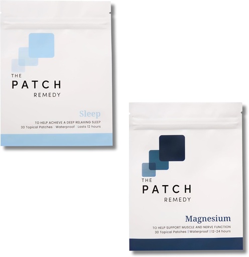 [BRSRAAQBPMOQ23IZ] The Patch Remedy Sleep & Magnesium Bundle - (60 Patches) Natural Melatonin-Free Sleeping Patch & Magnesium Glycinate Patch Kit | Mineral & Sleep Topical Support