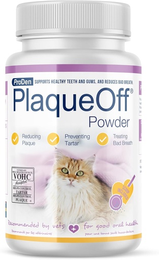 [BRSWIZQMAJ5RWG3G] Cats 용 ProDen PlaqueOff 파우더 - Plaque & Tartar Reducer, Breath Freshener, Feline 구강 케어 - 40g