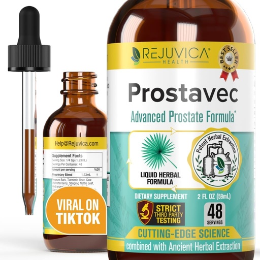 [BRSWKE3ZAV5RQ2DM] Prostavec Advanced Prostata support suplementari - Fórmula líquida per a una absorció amb Pygeum, Saw Palmetto, Sting Nettle + Turmeric & Dameria - Vegan, No- GMO - 2 fl oz