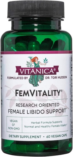 [BRSWGEIFBNYAAC3J] Vitanica FemVilitat Lilido suplementari per a la dona, la dona natural Liveido Booster per a les dones, l'augment de la unitat d'Identenciat, l'Stamina i l'Stamina, l'ajuda d'en Vaginal Drynes, Vegan 60 resules