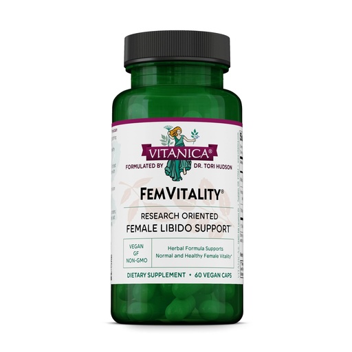 [BRSWGEIFBNYAAC3J] Vitanica FemVitality Libido Supplement for Women, Natural Female Libido Booster for Women, Increases Intimate Drive, Desire and Stamina, Helps Vaginal Dryness, Vegan 60 Capsules
