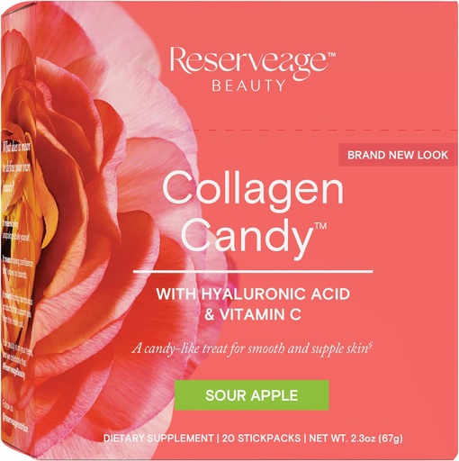 [BRSWYA35OZ5BOET4] Collagen Nutrition Collagen Candy, Collagen Supplement for Skin Care, Hair Growth, Collagen Booster for Nail Care, Supports Elastin Production, Paleo y Keto, Sour Apple, 2.3 Ounces (20 Servings)