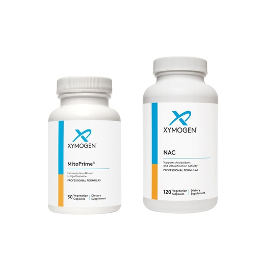 [BRSROGT5OZ4AEALU] XYMOGEN MitoPrime (30 Capsules) + NAC (120 Capsules) 2-Product Bundle - L Ergothioneine Antioxidant Supplement with 600mg N-Acetyl-Cysteine NAC Supplement