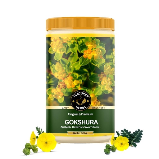 [BRSROAY3BMHA4HIZ] TEACURRY Gokshura (125 Gram Pack) - Helps to Boost Energy & Vitality, Supports Kidney Wellness Promotes Overall Well-Being - Chota Gokhru