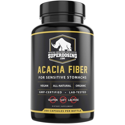 [BRSWGGQ3OZ6BQ3Q4] Fast Acting, Organic Acacia Senegal Fiber Capsules 300pk. Natural Soluble Fiber Supplement Pill. Vegan Prebiotic Capsules.