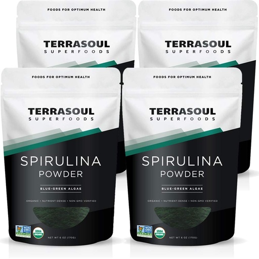 [BRSWIAQ2C4MQM23I] Terrasoul Superfoods Spirulina Powder (Organic), 24 Ounces