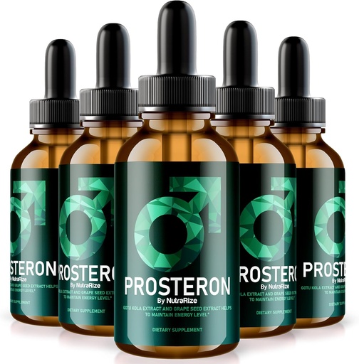[BRSRAGAECF5BMELL] NutraRize (5 Pack) Prosteron Drops, All-Natural Prostate Health Supplement, Premium Vitamin to Support Healthy Circulation, Official Prosteron Formula Reviews (150 Servings)
